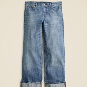 J Crew Cuffed lower rise wide leg jean
